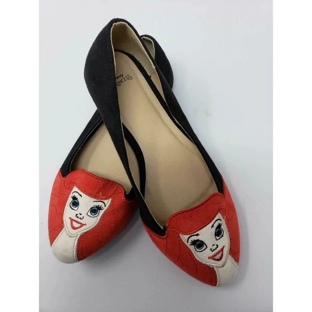 NWOT ARIEL THE LITTLE MERMAID DISNEY SLIP‎ ON FLATS SHOES 9M WOMEN